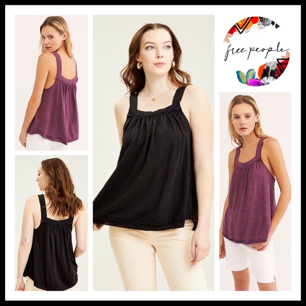FREE PEOPLE BOHO FLOWY TANK TOP TUNIC TEE A2C - Picture 1 of 16
